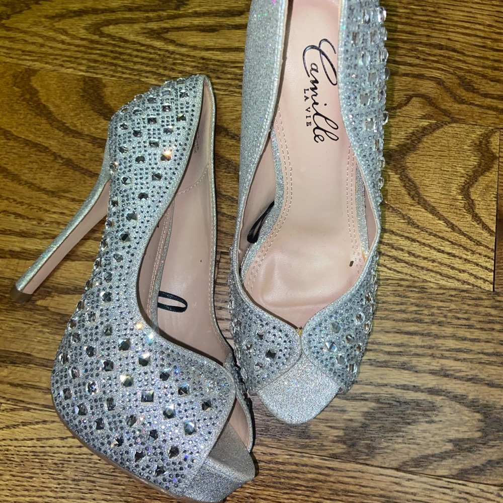 Silver High Heels